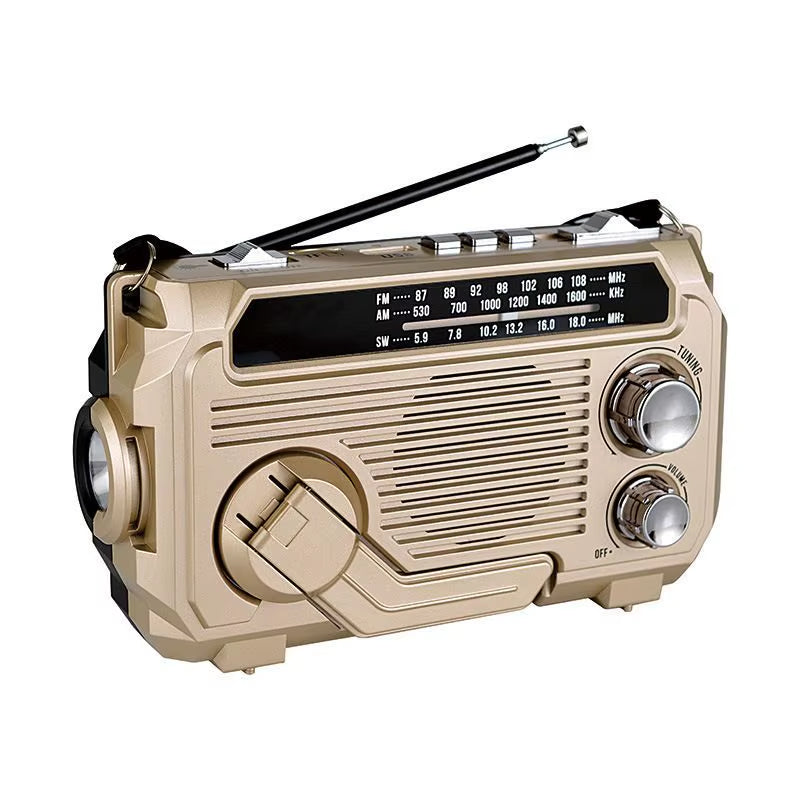 Solar Charging Emergency Radios Portable FM AM SW Radio Receiver Hand Crank Bluetooth 5.2 Speaker Music Player Support TF USB
