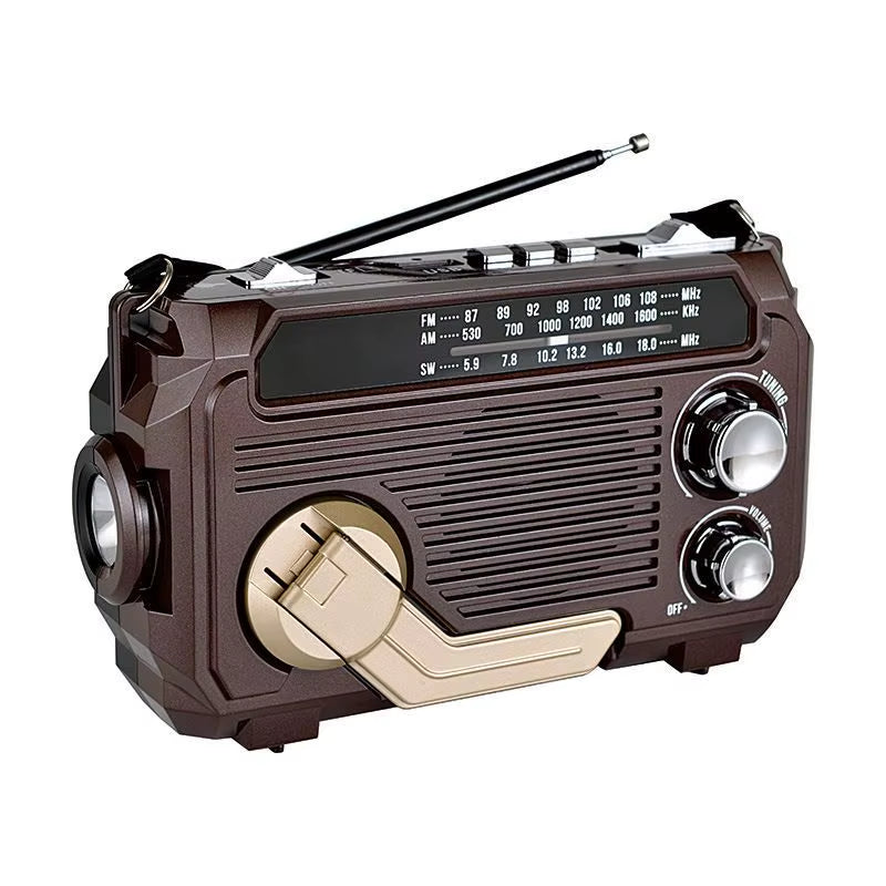 Solar Charging Emergency Radios Portable FM AM SW Radio Receiver Hand Crank Bluetooth 5.2 Speaker Music Player Support TF USB