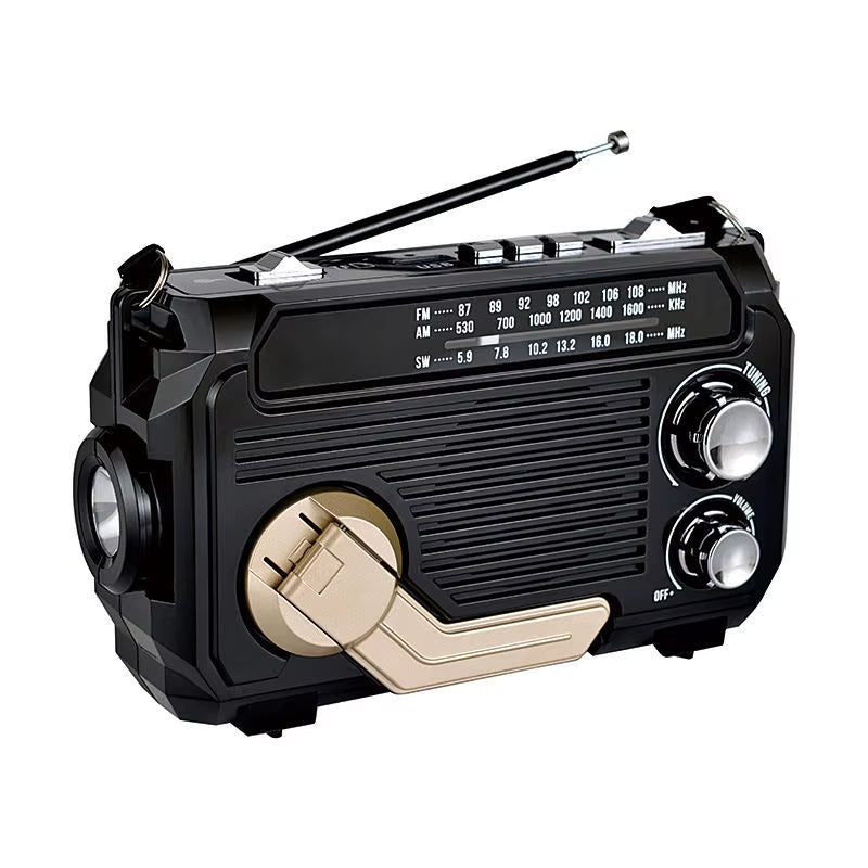 Solar Charging Emergency Radios Portable FM AM SW Radio Receiver Hand Crank Bluetooth 5.2 Speaker Music Player Support TF USB