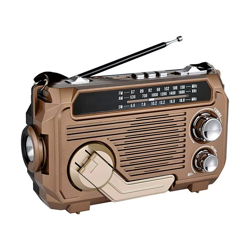 Solar Charging Emergency Radios Portable FM AM SW Radio Receiver Hand Crank Bluetooth 5.2 Speaker Music Player Support TF USB